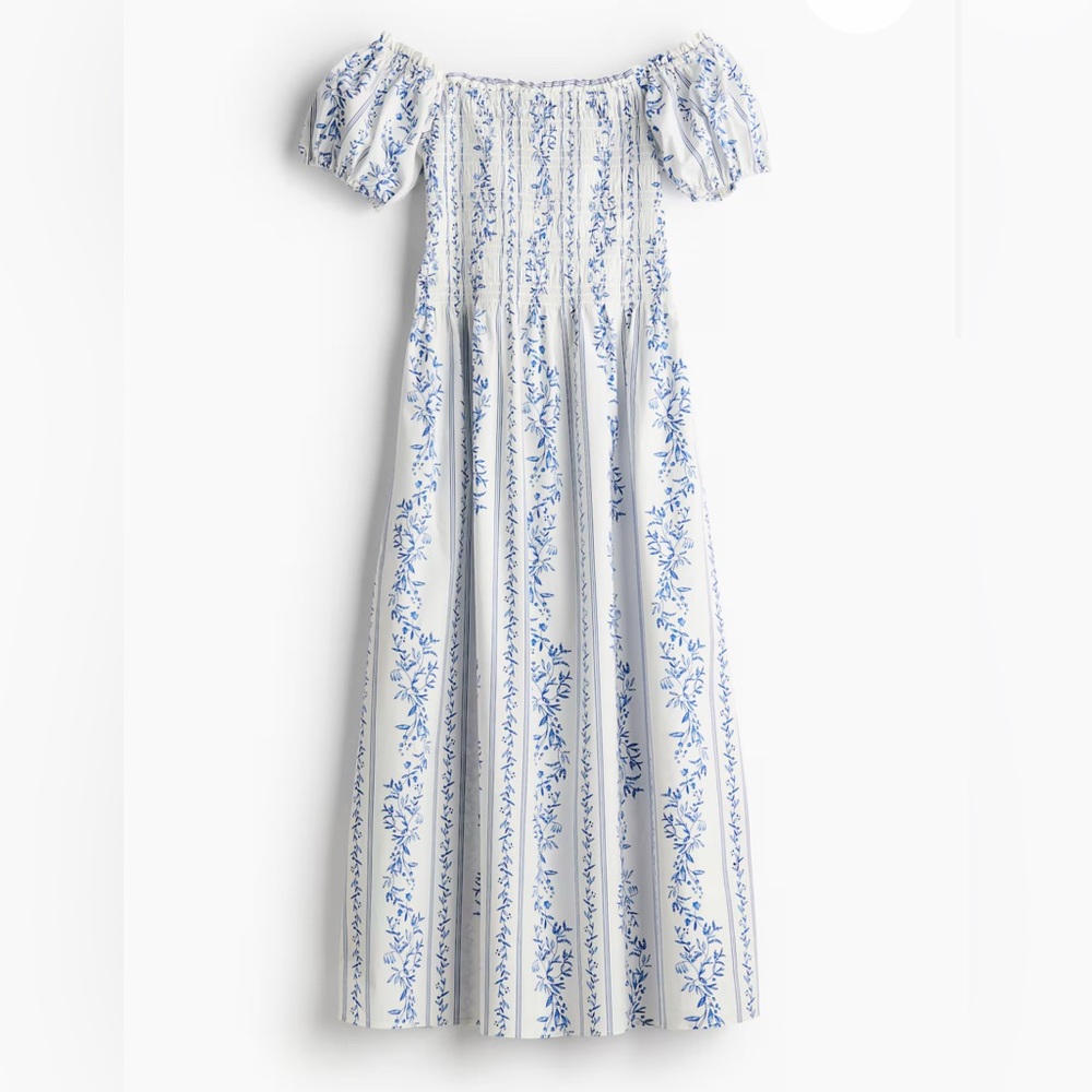 H&M Smocked off the shoulder dress